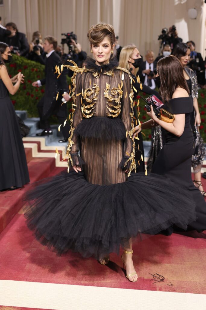 Actor Louisa Jacobson is no stranger to tonight's theme. She was in HBO show "The Gilded Age," which premiered earlier this year. Credit: John Shearer/Getty Images